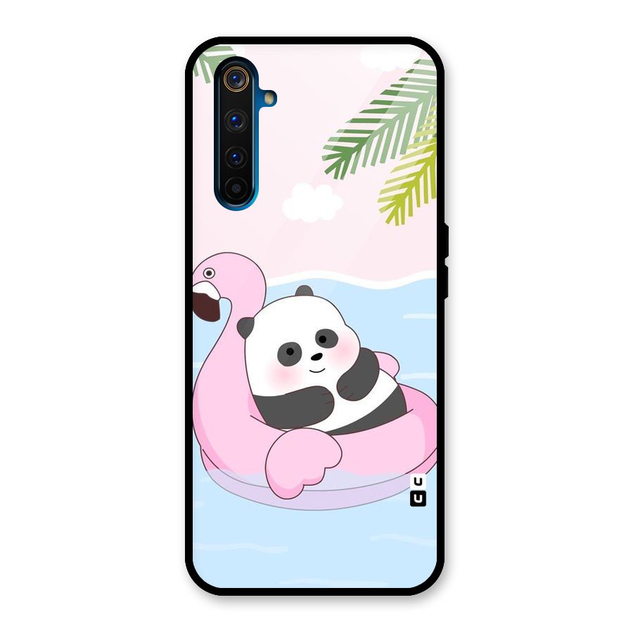 Panda Swim Glass Back Case for Realme 6 Pro