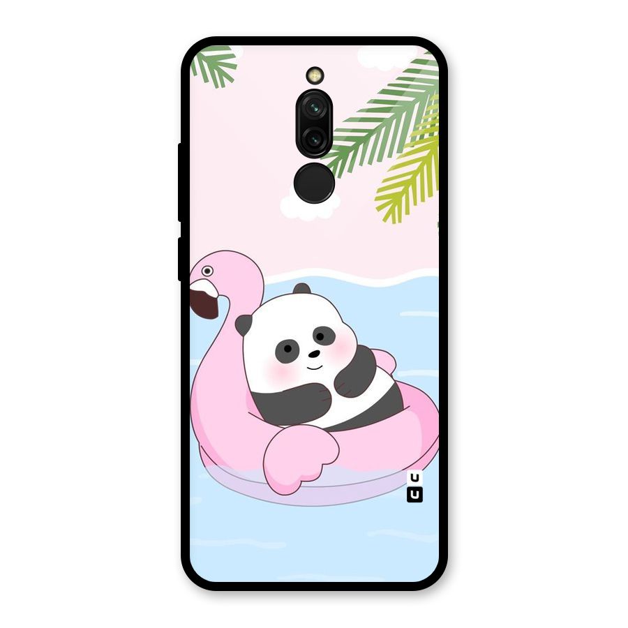 Panda Swim Glass Back Case for Redmi 8