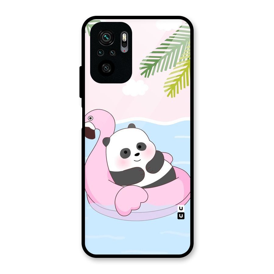 Panda Swim Glass Back Case for Redmi Note 10S