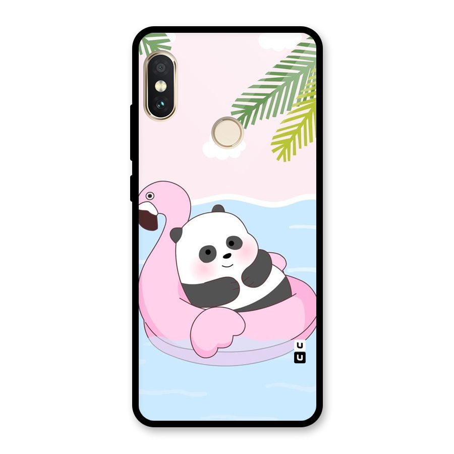 Panda Swim Glass Back Case for Redmi Note 5 Pro