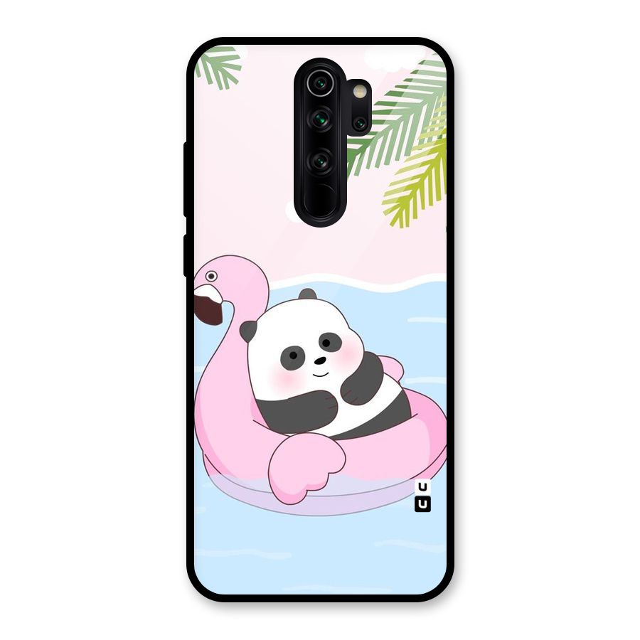 Panda Swim Glass Back Case for Redmi Note 8 Pro