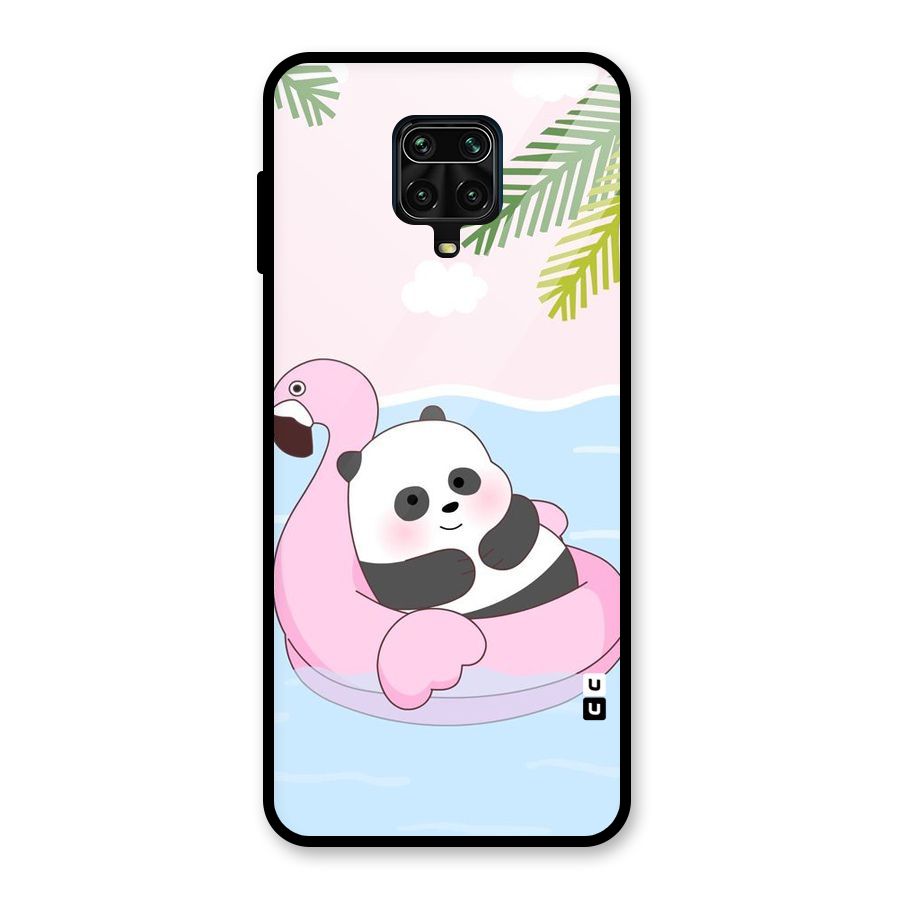 Panda Swim Glass Back Case for Redmi Note 9 Pro Max