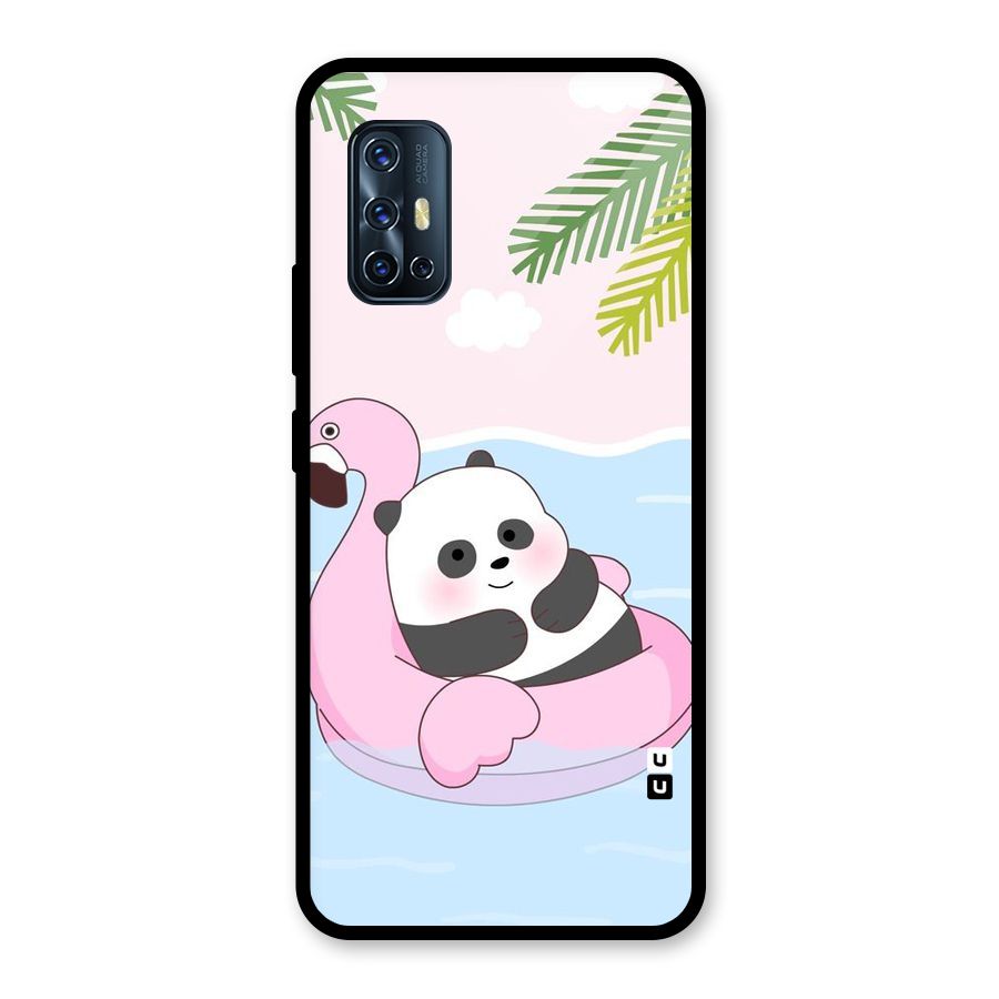 Panda Swim Glass Back Case for Vivo V17