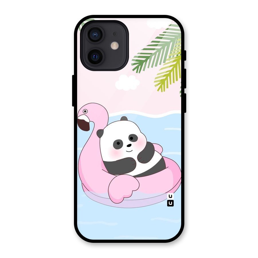 Panda Swim Glass Back Case for iPhone 12