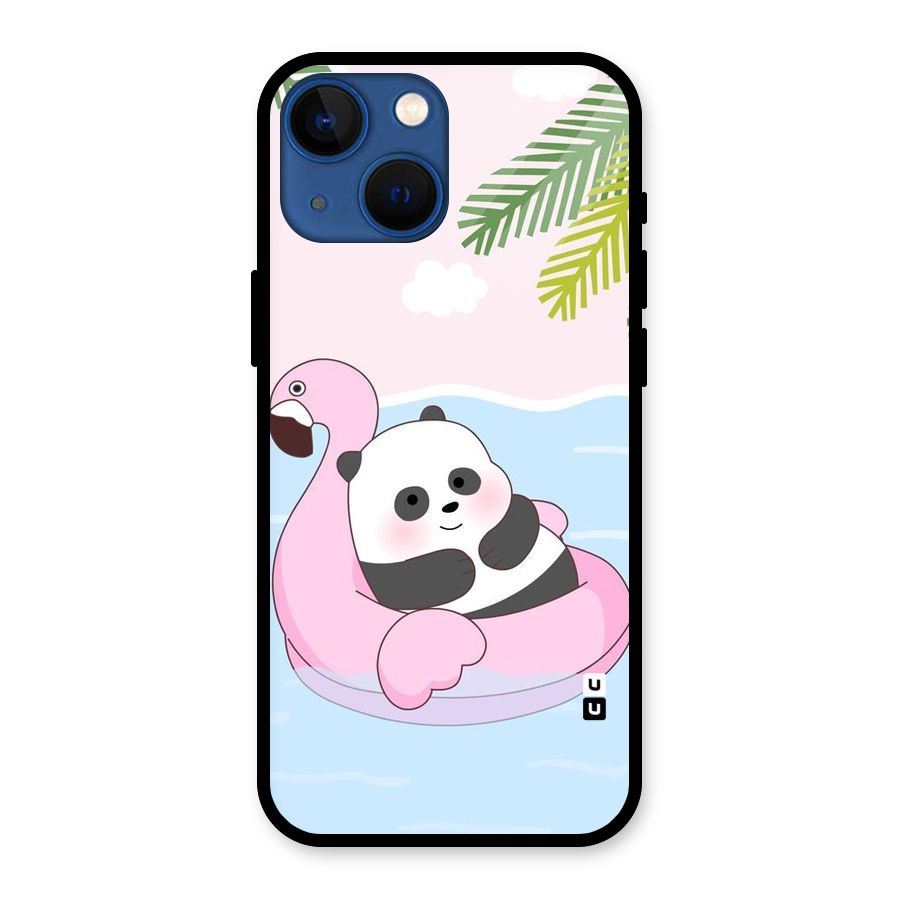 Panda Swim Glass Back Case for iPhone 13 Mini