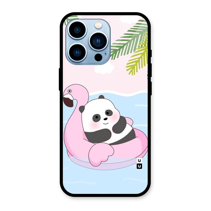 Panda Swim Glass Back Case for iPhone 13 Pro