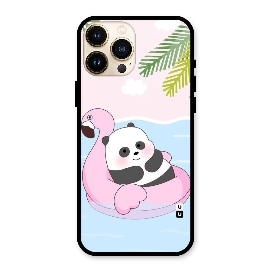 Panda Swim Glass Back Case for iPhone 13 Pro Max