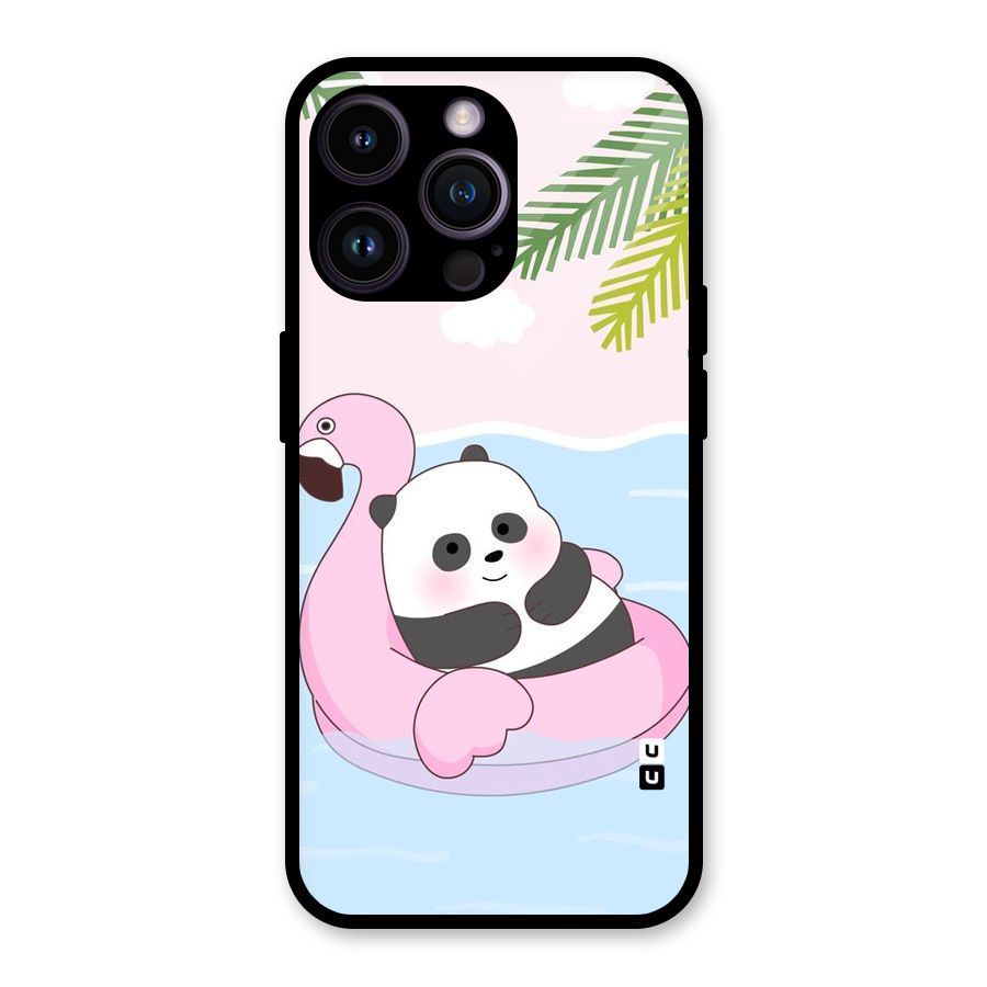 Panda Swim Glass Back Case for iPhone 14 Pro Max