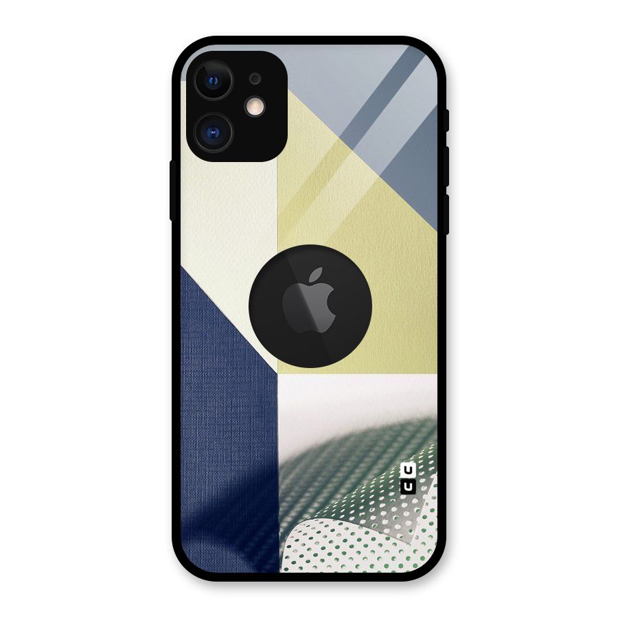 Paper Art Glass Back Case for iPhone 11 Logo Cut