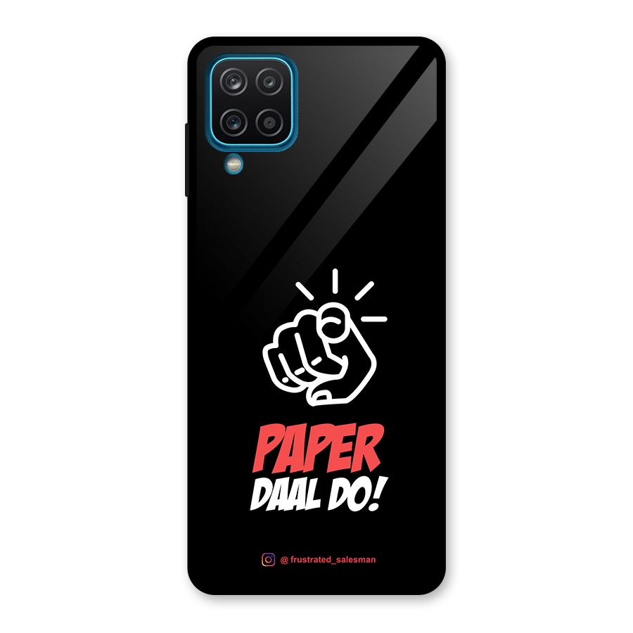Paper Daal Do Black Glass Back Case for Galaxy A12