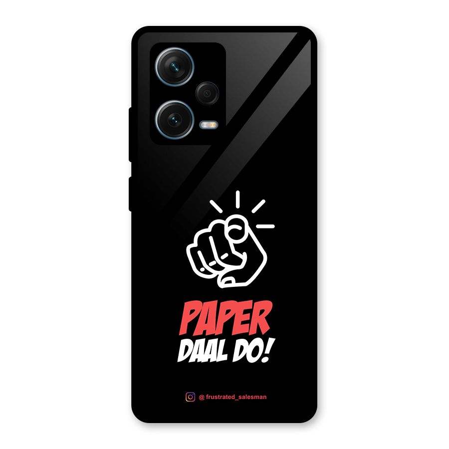 Paper Daal Do Black Glass Back Case for Redmi Note 12 Pro Plus 5G