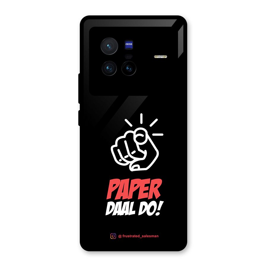 Paper Daal Do Black Glass Back Case for Vivo X80
