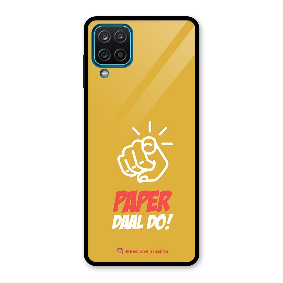 Paper Daal Do Mustard Yellow Glass Back Case for Galaxy A12