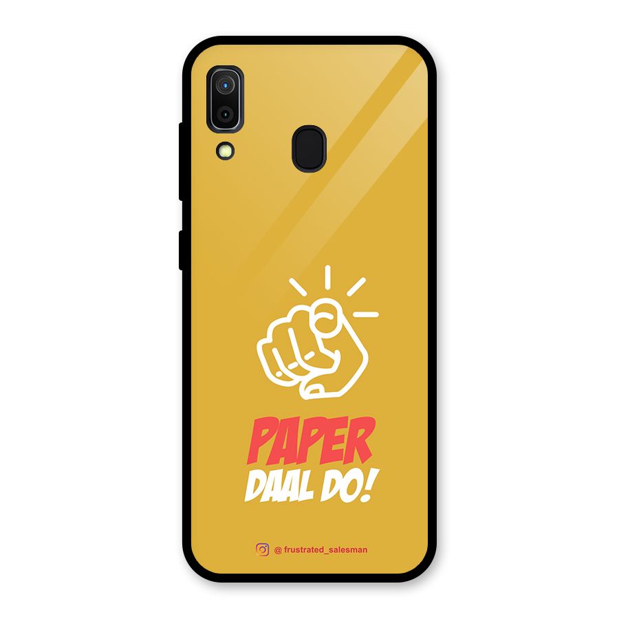 Paper Daal Do Mustard Yellow Glass Back Case for Galaxy A30