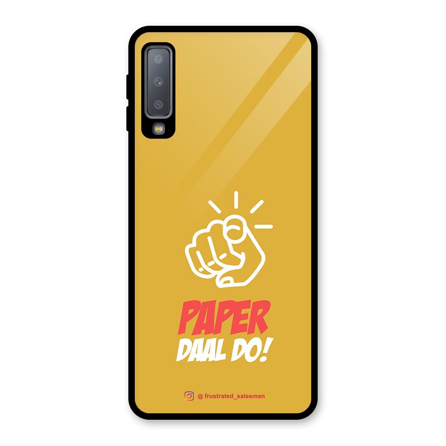 Paper Daal Do Mustard Yellow Glass Back Case for Galaxy A7 (2018)