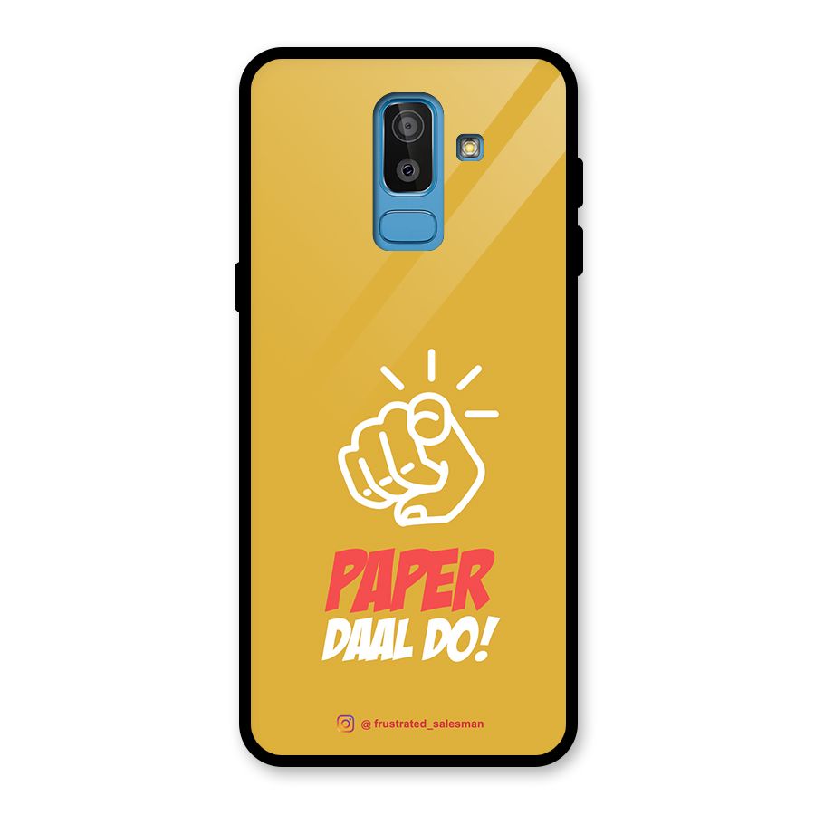 Paper Daal Do Mustard Yellow Glass Back Case for Galaxy J8