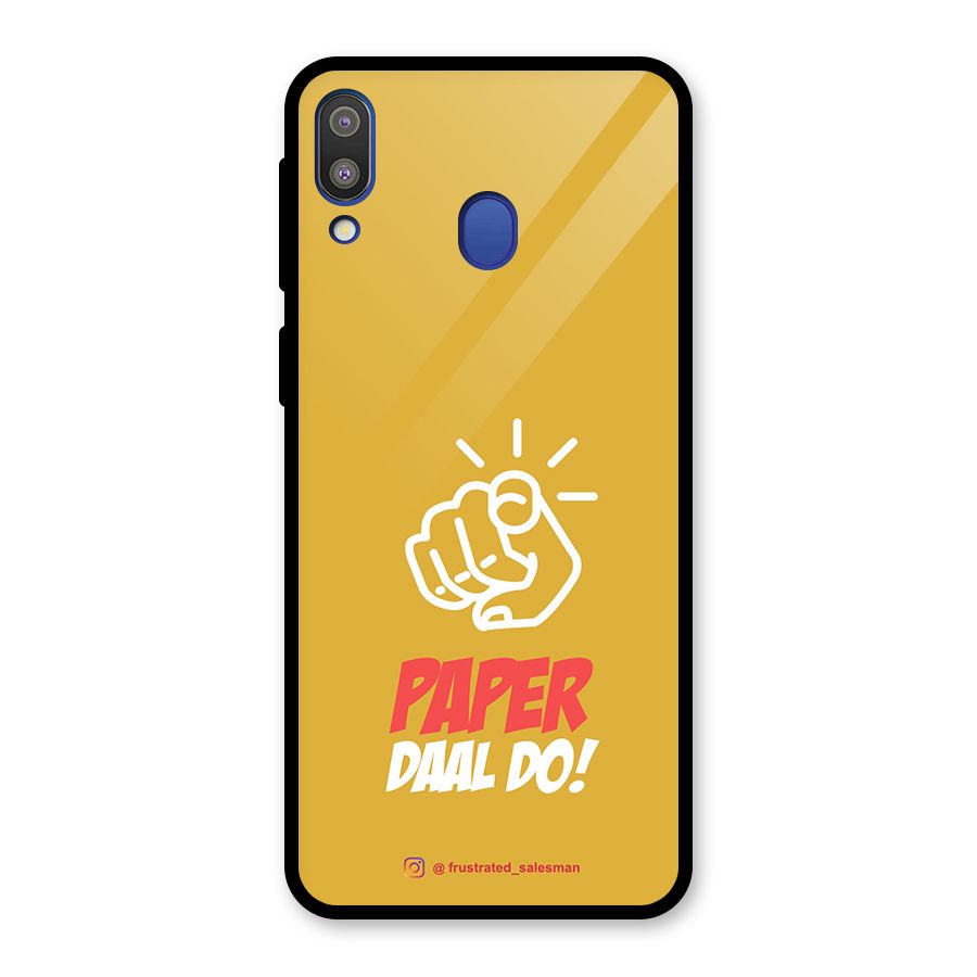 Paper Daal Do Mustard Yellow Glass Back Case for Galaxy M20