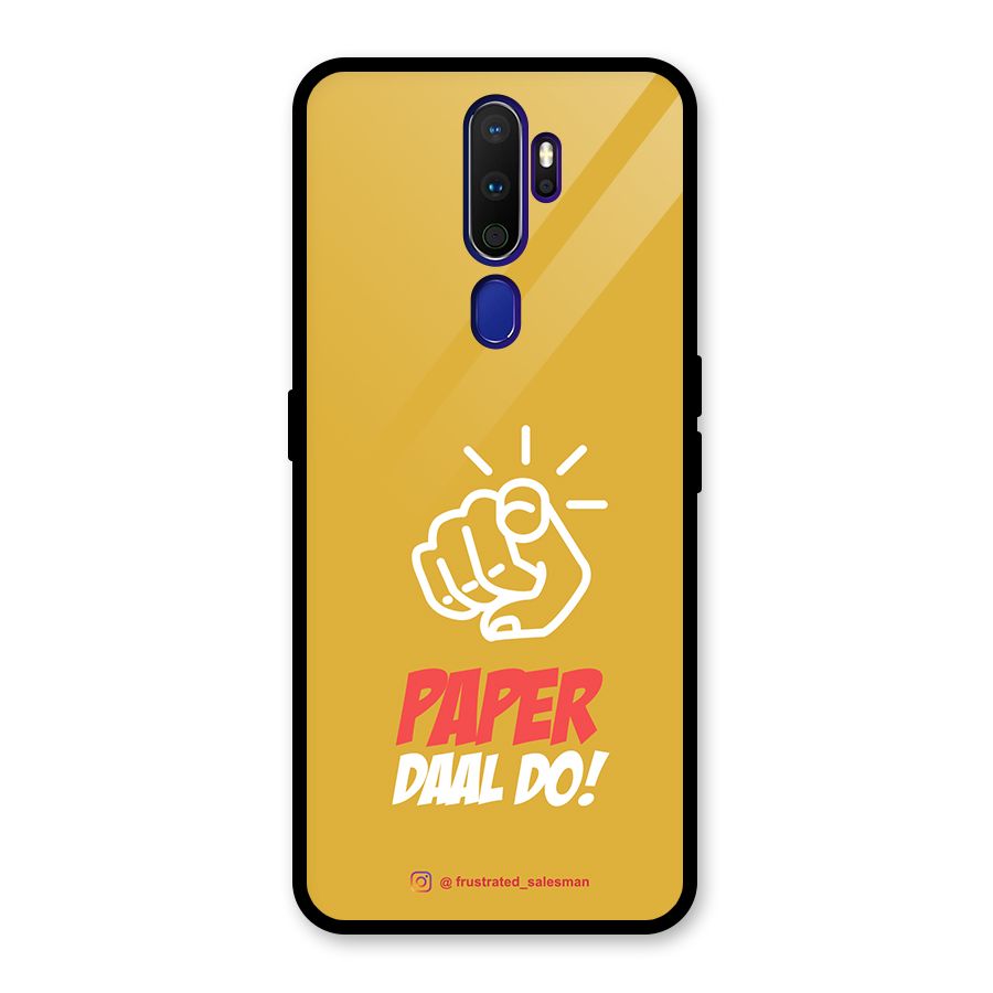 Paper Daal Do Mustard Yellow Glass Back Case for Oppo A9 (2020)