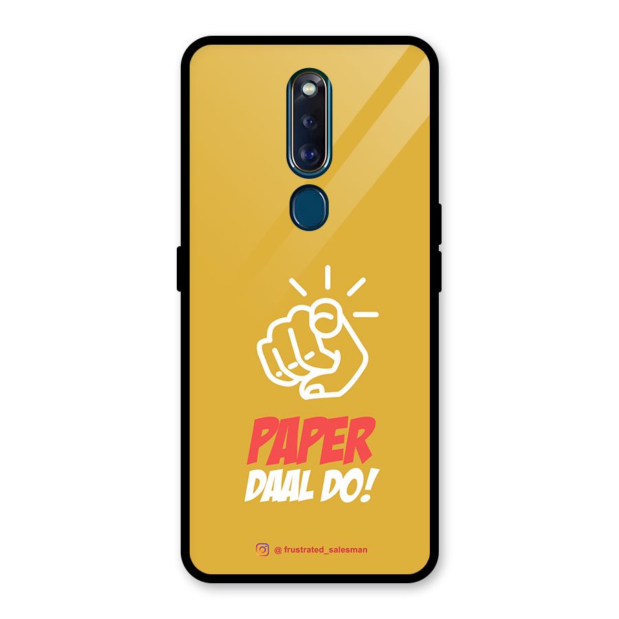 Paper Daal Do Mustard Yellow Glass Back Case for Oppo F11 Pro
