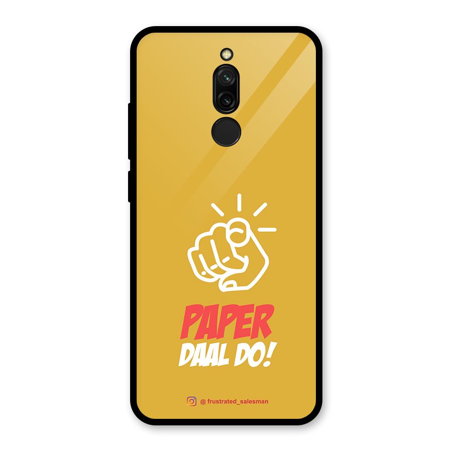 Paper Daal Do Mustard Yellow Glass Back Case for Redmi 8