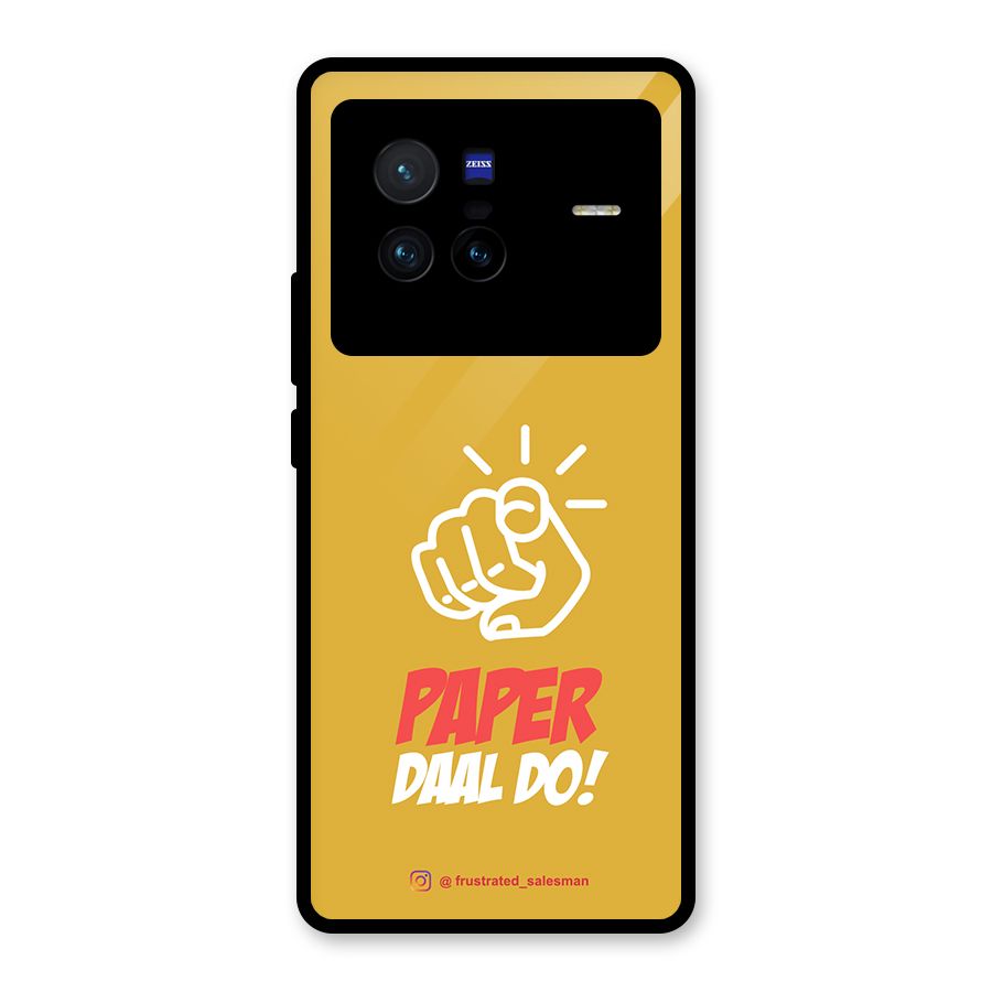 Paper Daal Do Mustard Yellow Glass Back Case for Vivo X80