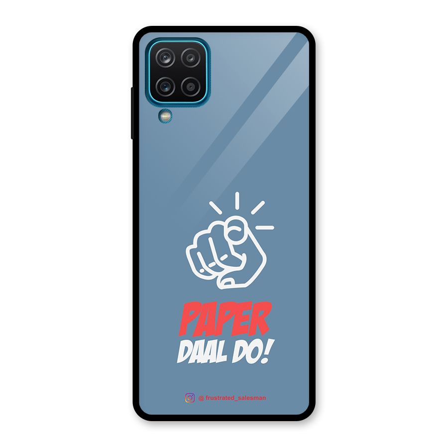 Paper Daal Do SteelBlue Glass Back Case for Galaxy A12