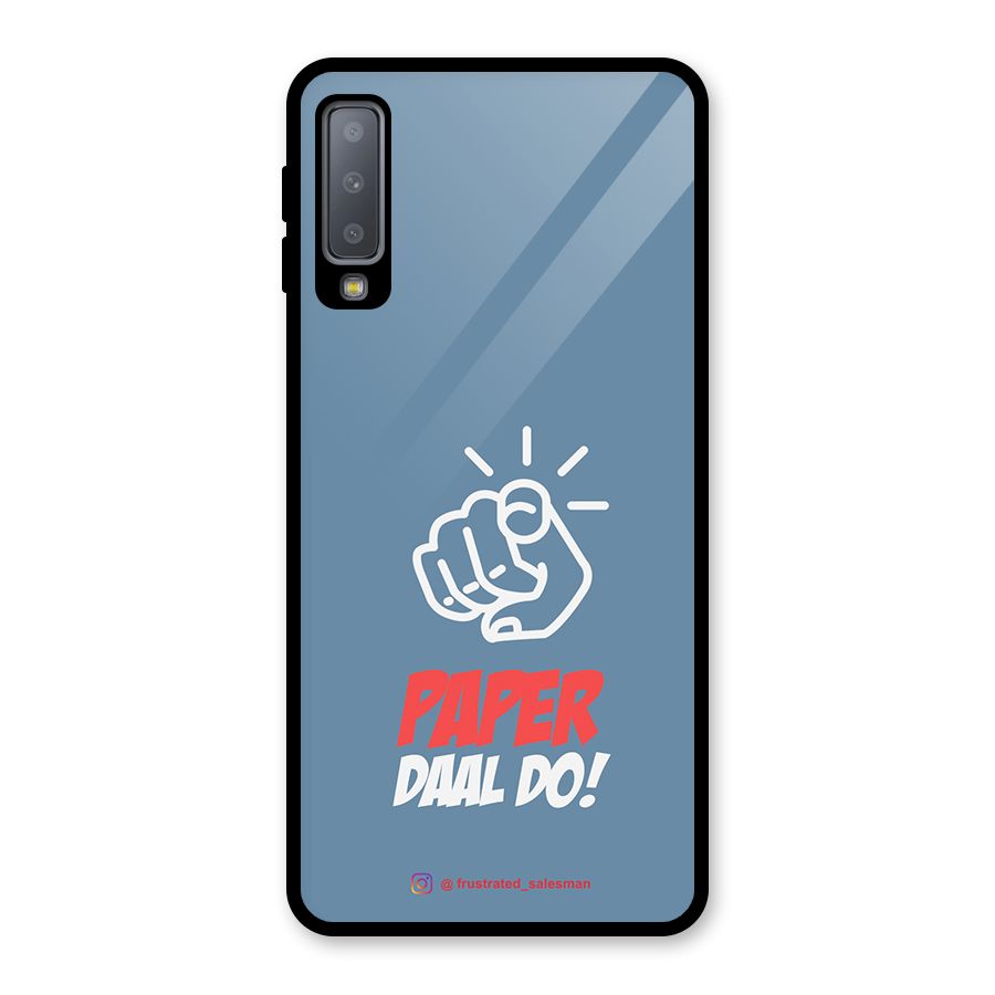 Paper Daal Do SteelBlue Glass Back Case for Galaxy A7 (2018)