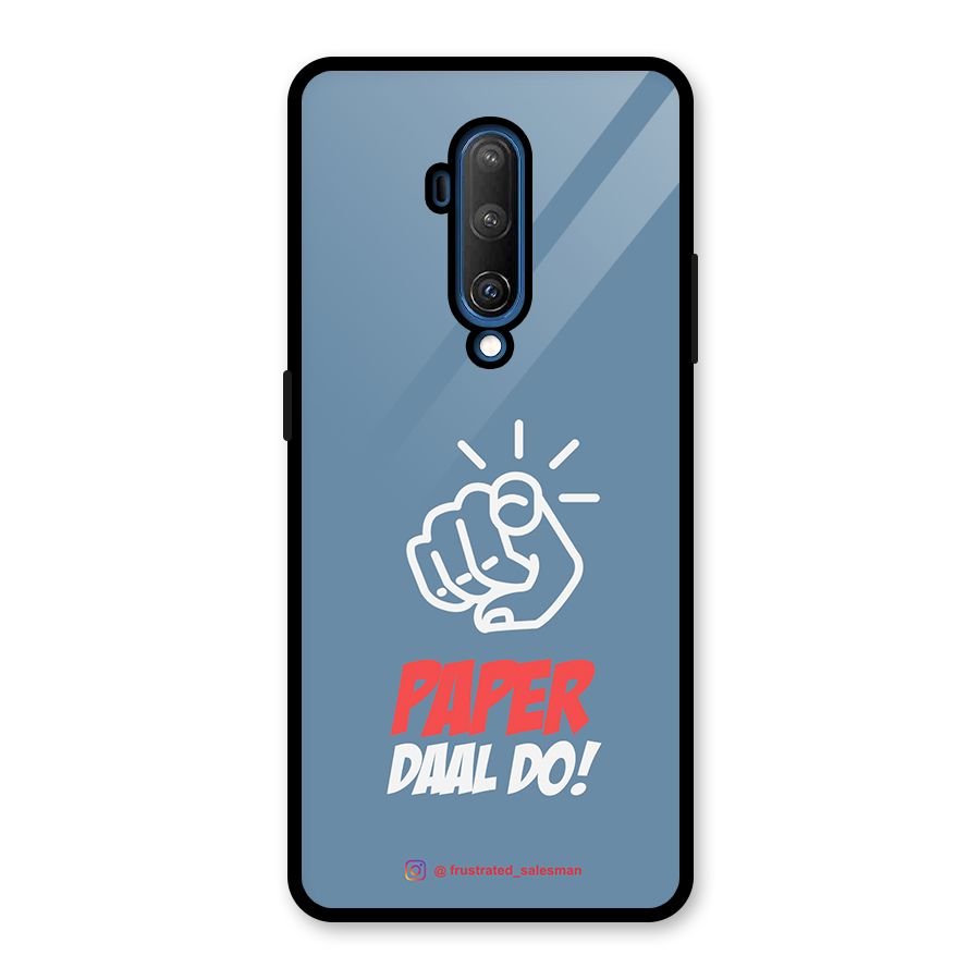 Paper Daal Do SteelBlue Glass Back Case for OnePlus 7T Pro