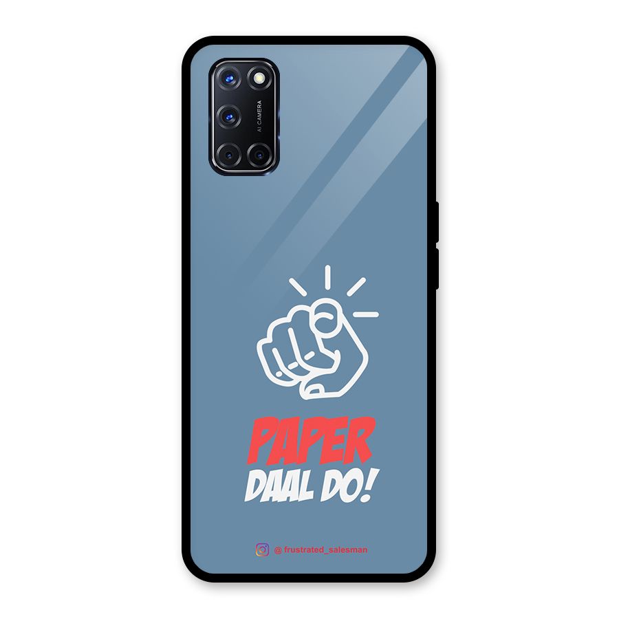Paper Daal Do SteelBlue Glass Back Case for Oppo A52