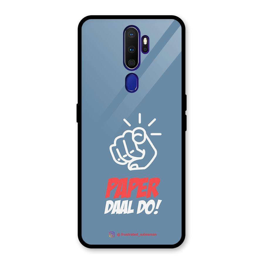 Paper Daal Do SteelBlue Glass Back Case for Oppo A9 (2020)