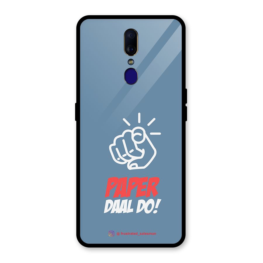Paper Daal Do SteelBlue Glass Back Case for Oppo F11