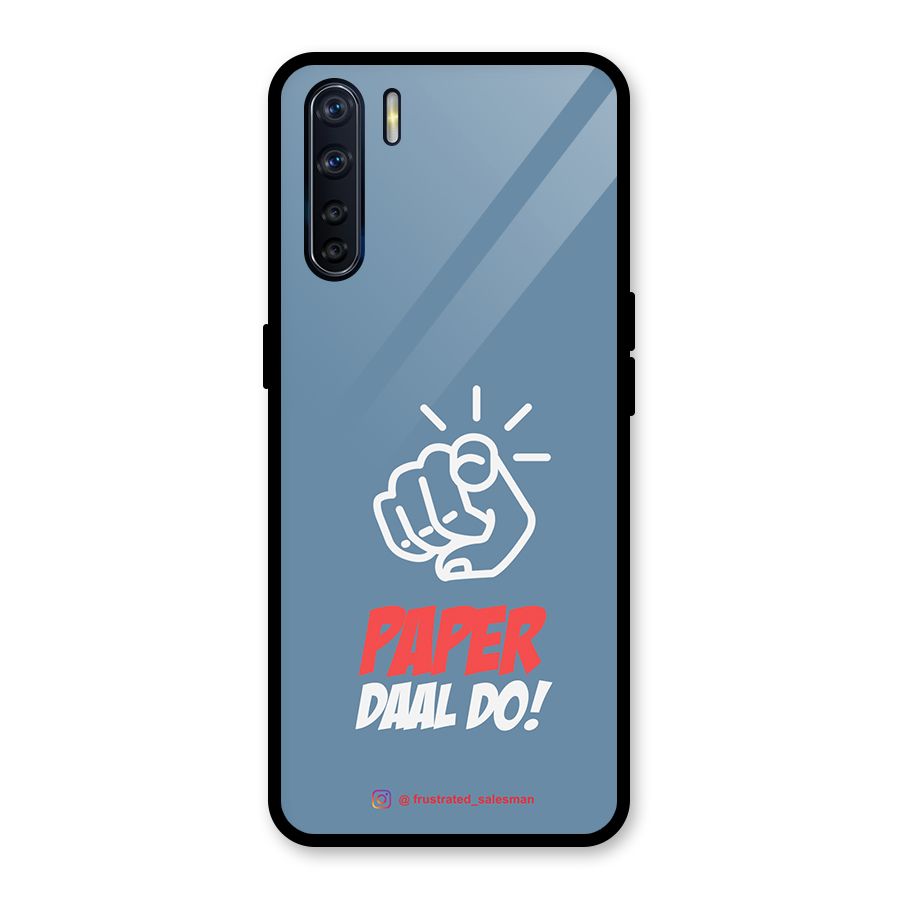 Paper Daal Do SteelBlue Glass Back Case for Oppo F15