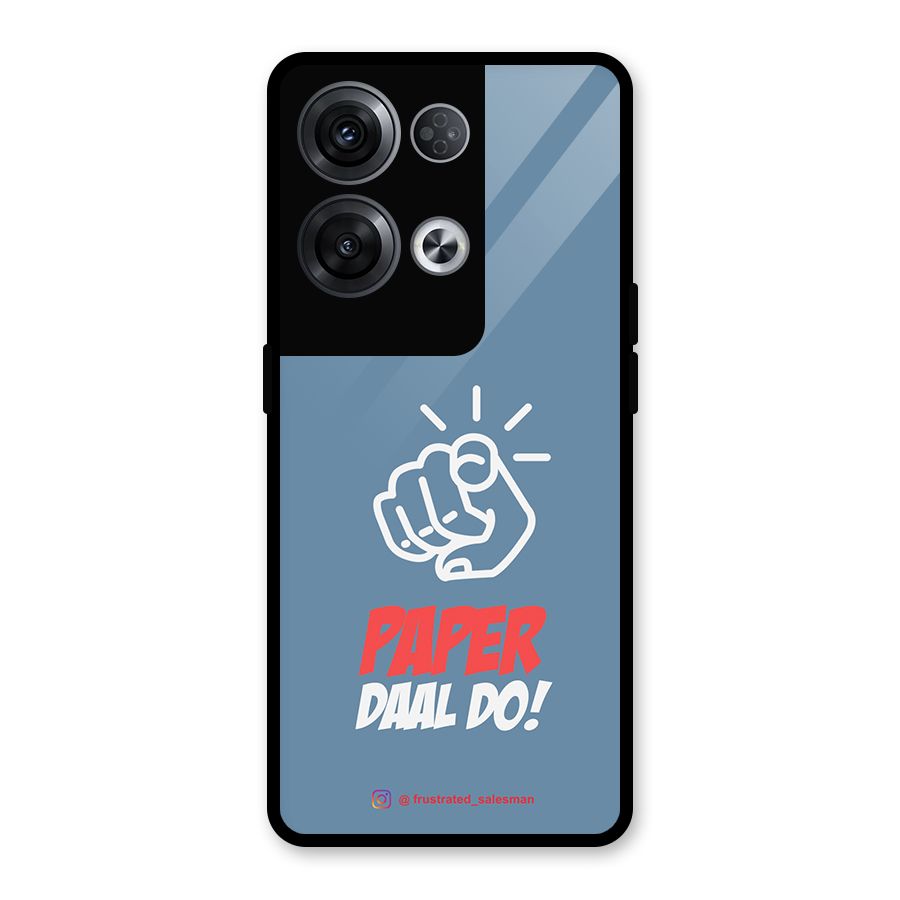 Paper Daal Do SteelBlue Glass Back Case for Oppo Reno8 Pro 5G