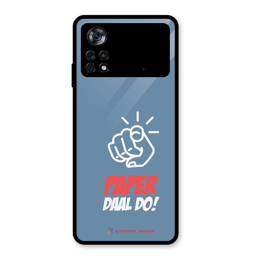 Paper Daal Do SteelBlue Glass Back Case for Poco X4 Pro 5G