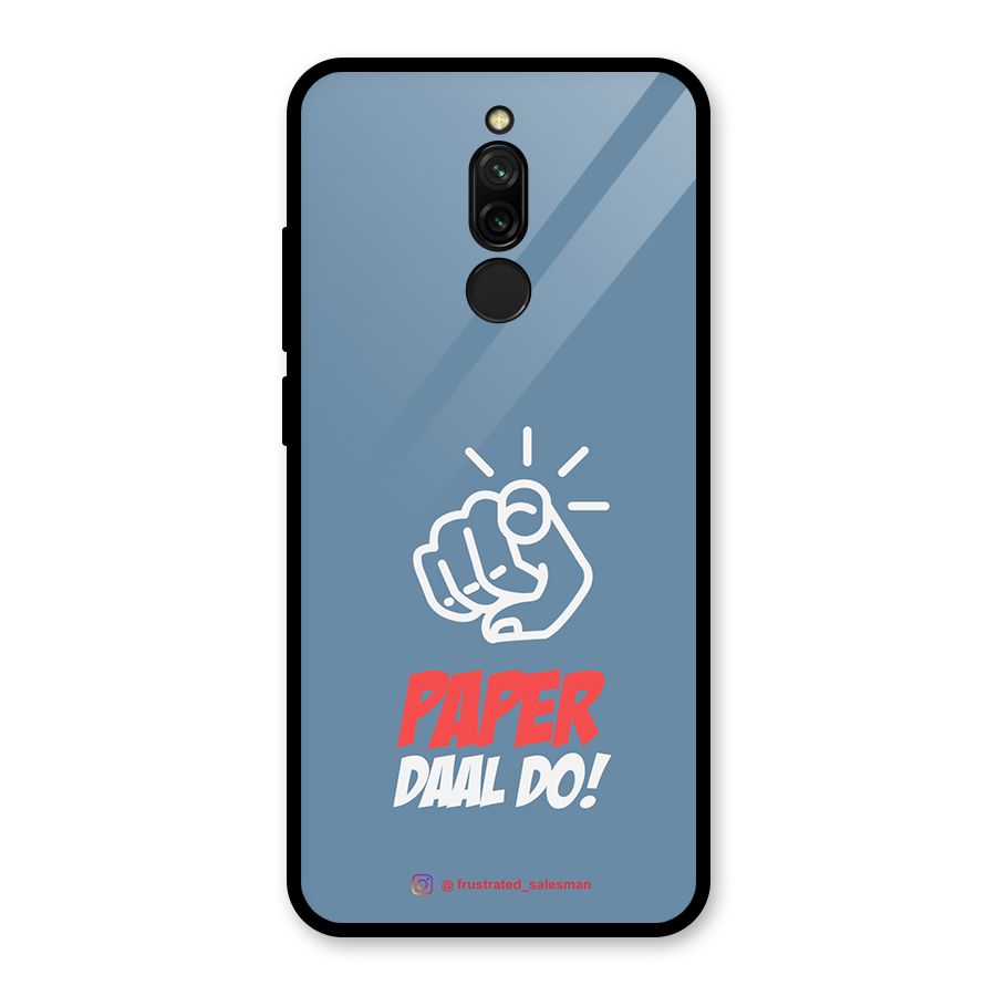Paper Daal Do SteelBlue Glass Back Case for Redmi 8