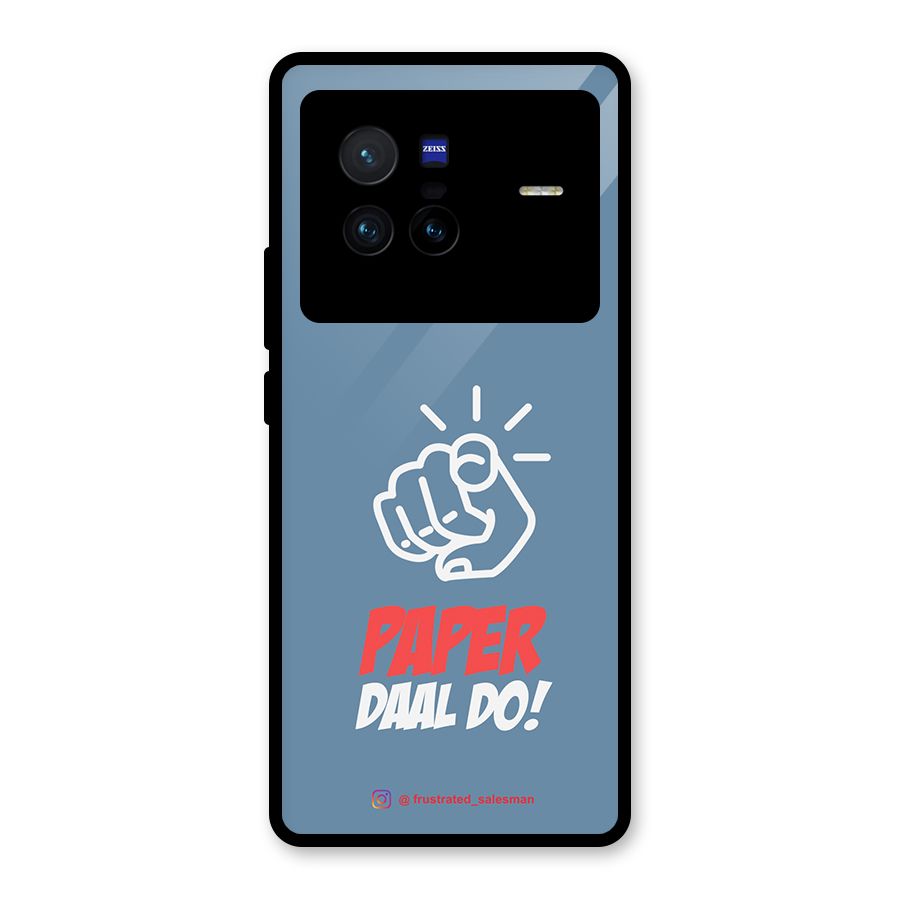 Paper Daal Do SteelBlue Glass Back Case for Vivo X80