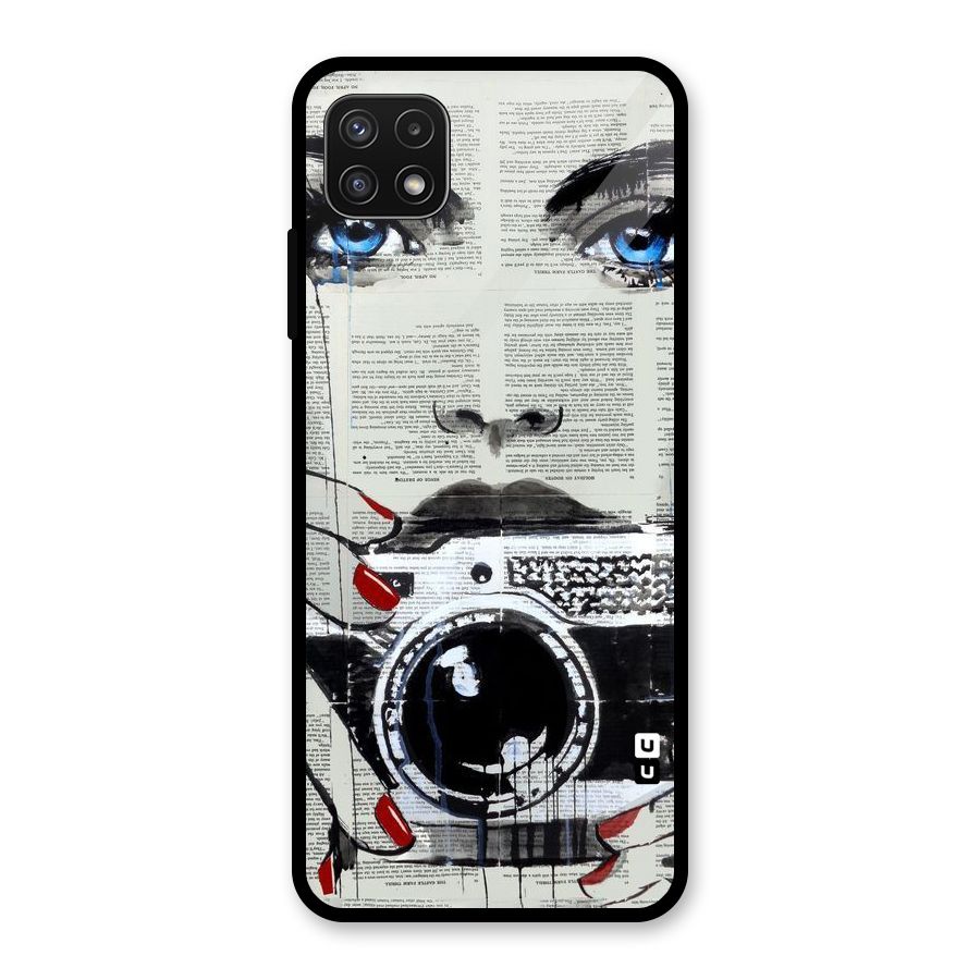 Paper Face Beauty Glass Back Case for Galaxy A22 5G