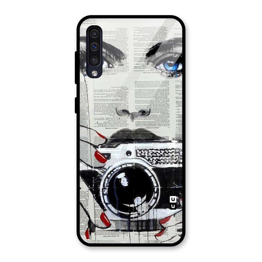 Paper Face Beauty Glass Back Case for Galaxy A50