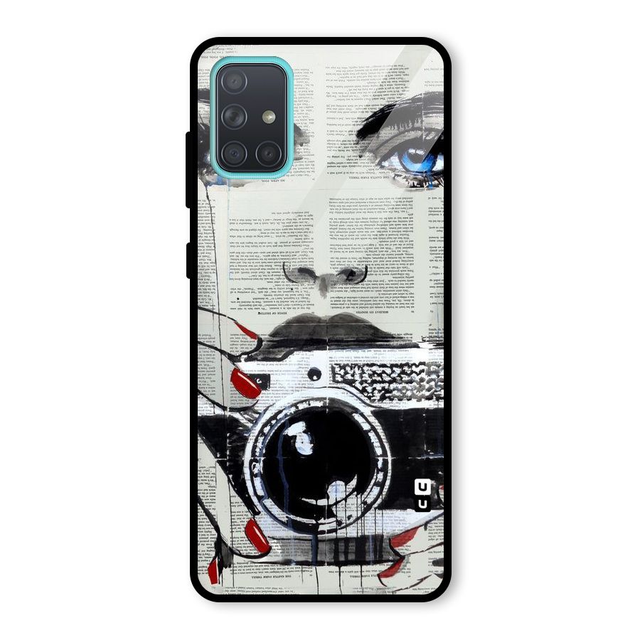 Paper Face Beauty Glass Back Case for Galaxy A71