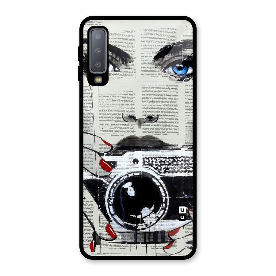 Paper Face Beauty Glass Back Case for Galaxy A7 (2018)