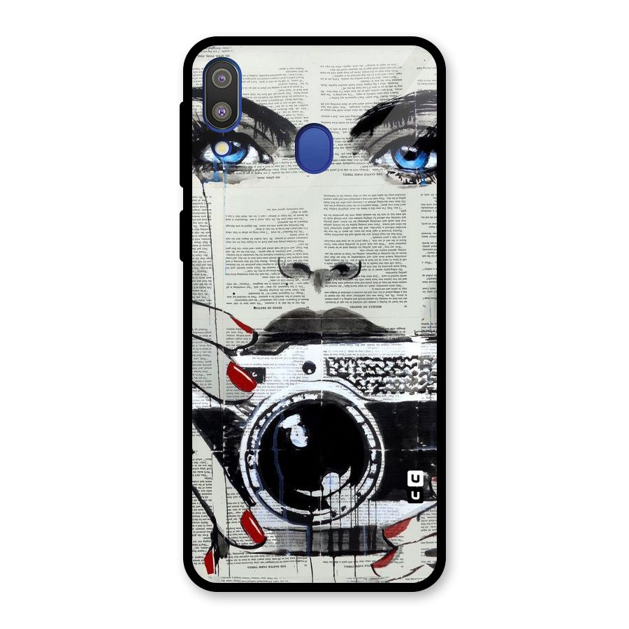 Paper Face Beauty Glass Back Case for Galaxy M20