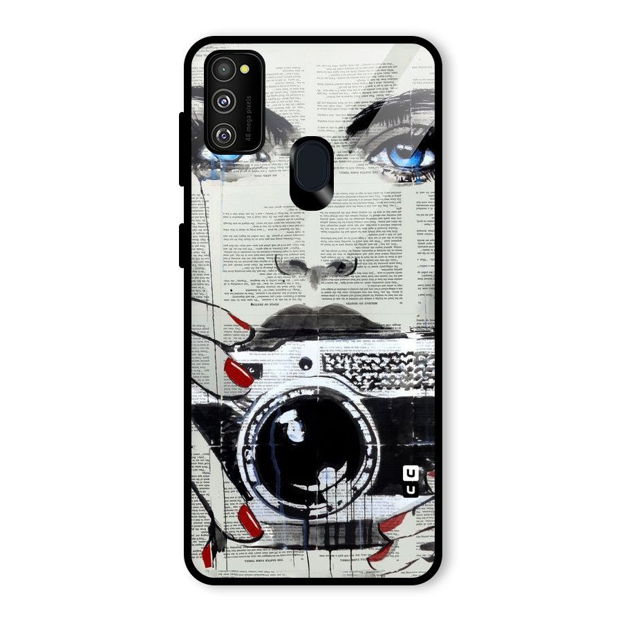 Paper Face Beauty Glass Back Case for Galaxy M30s