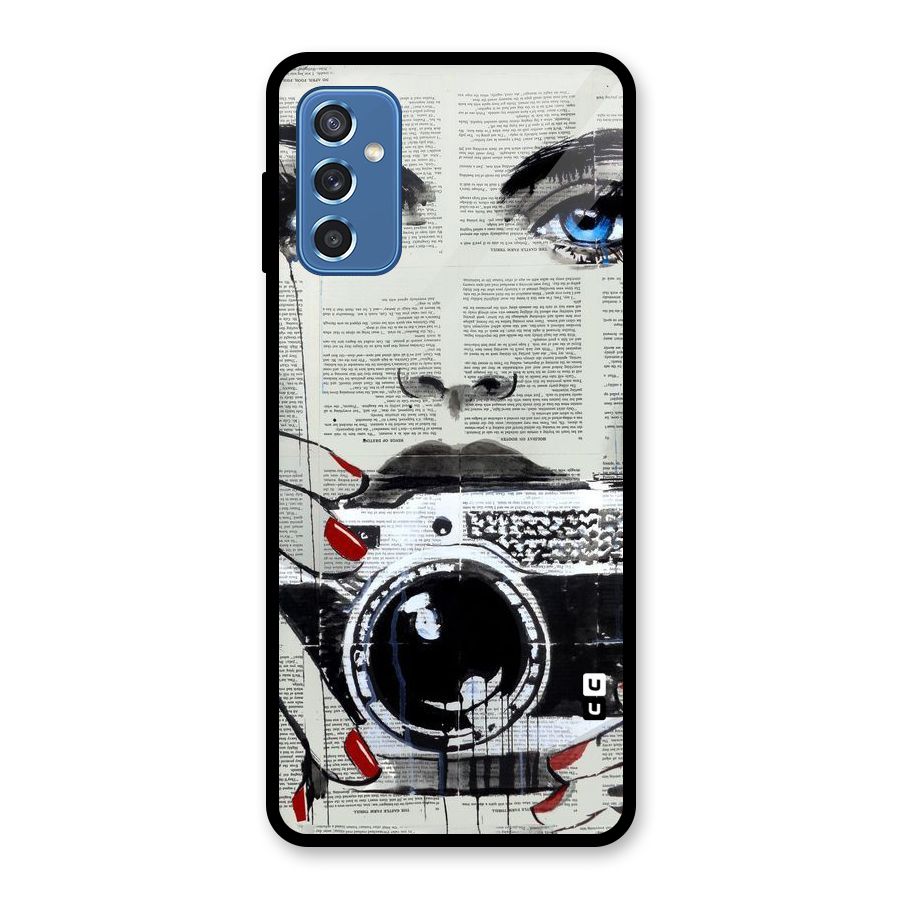 Paper Face Beauty Glass Back Case for Galaxy M52 5G