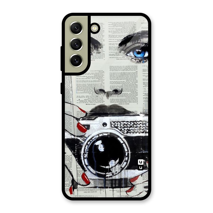Paper Face Beauty Glass Back Case for Galaxy S21 FE 5G