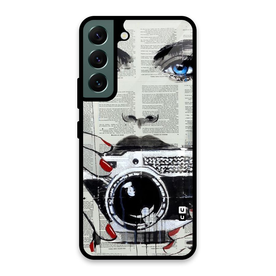 Paper Face Beauty Glass Back Case for Galaxy S22 5G