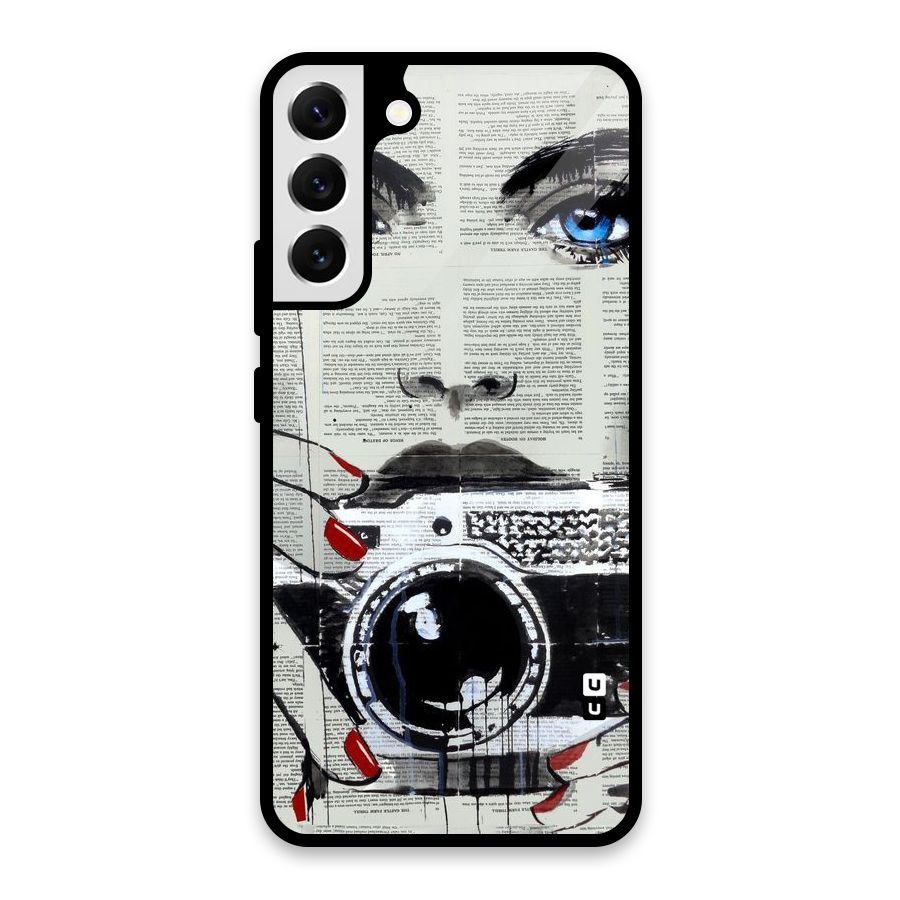 Paper Face Beauty Glass Back Case for Galaxy S22 Plus 5G