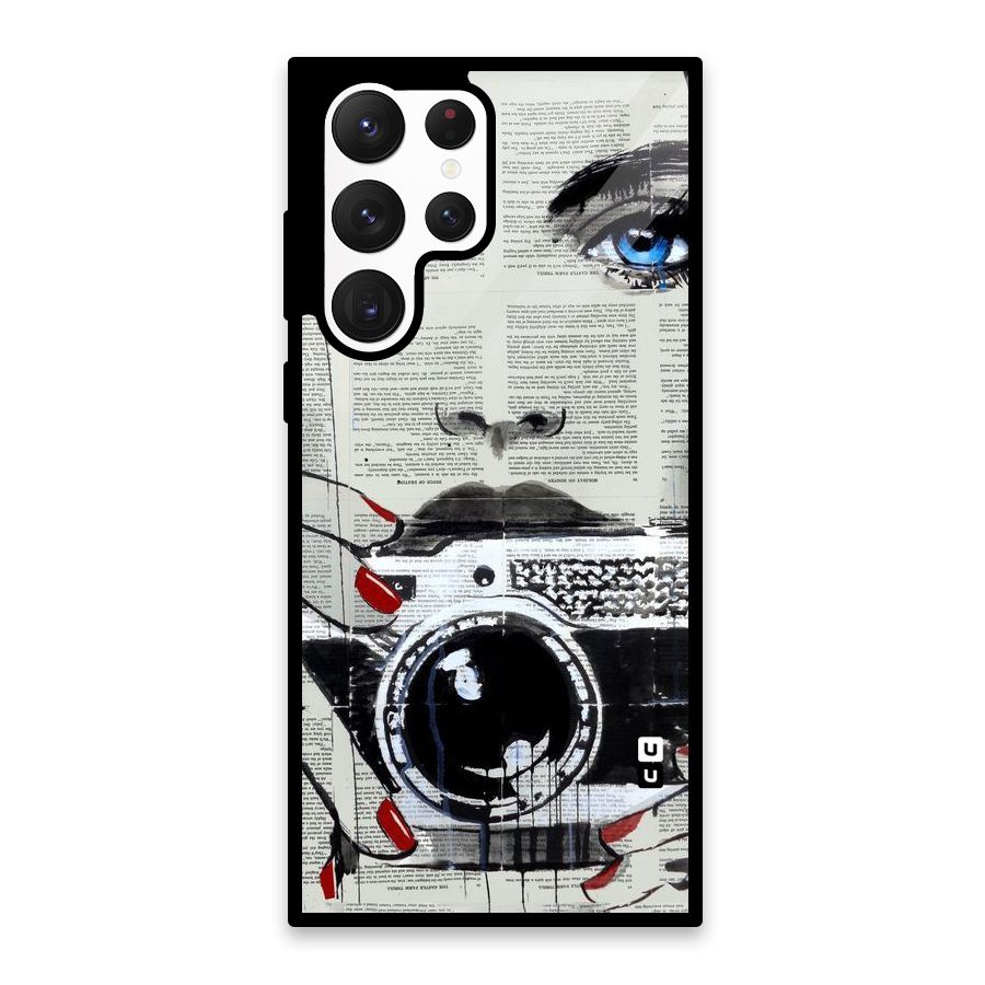 Paper Face Beauty Glass Back Case for Galaxy S22 Ultra 5G