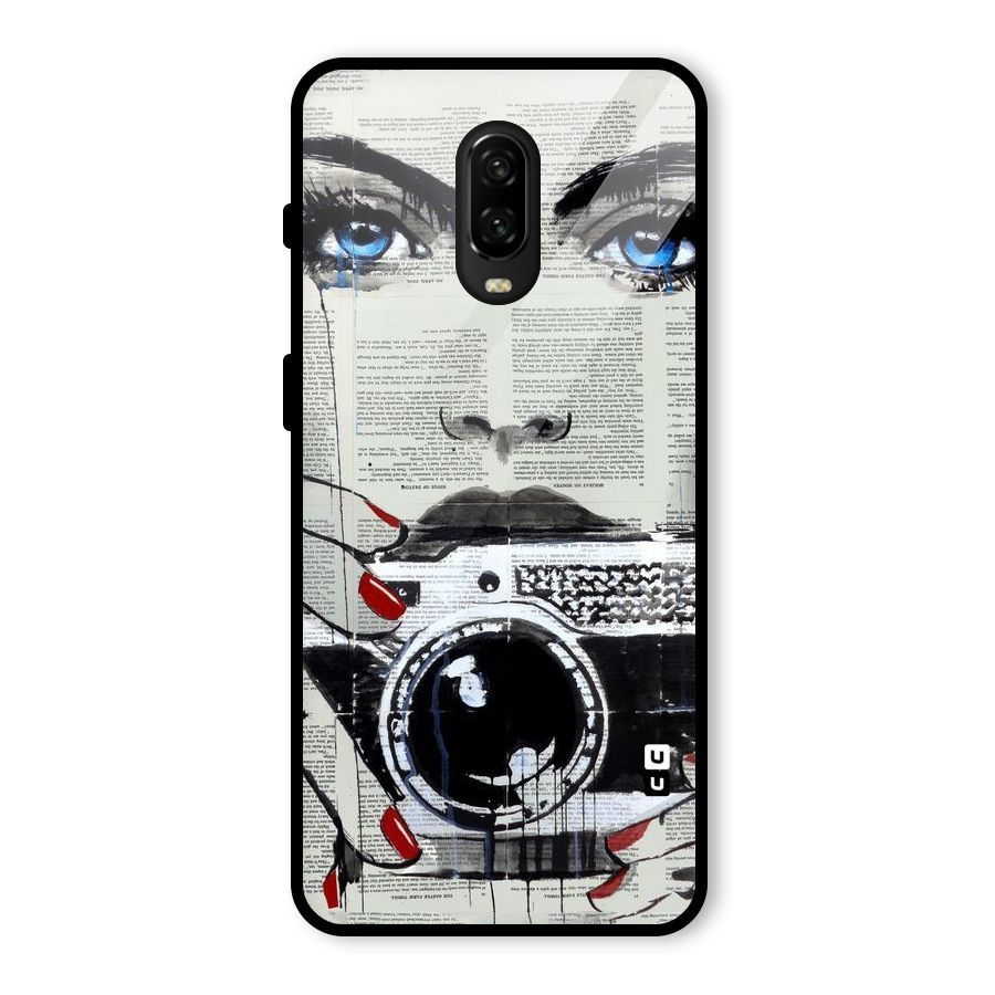 Paper Face Beauty Glass Back Case for OnePlus 6T