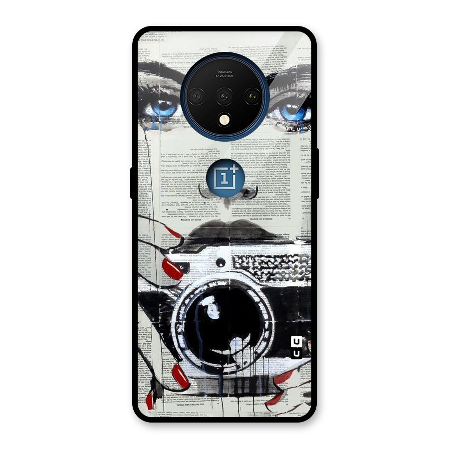Paper Face Beauty Glass Back Case for OnePlus 7T