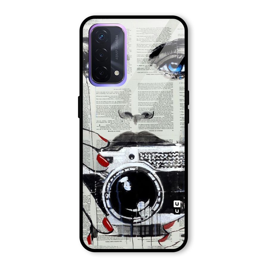 Paper Face Beauty Glass Back Case for Oppo A74 5G